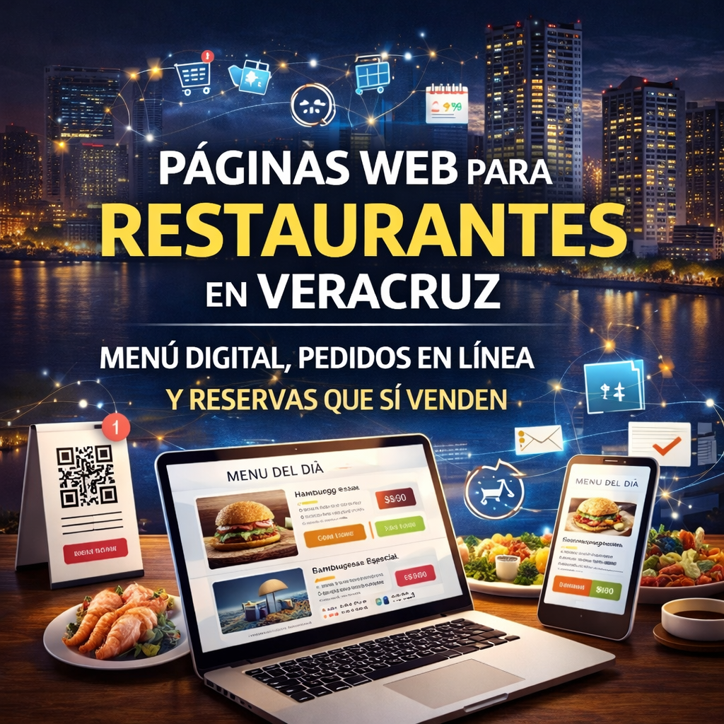 Páginas web para restaurantes en Veracruz: menú digital, pedidos en línea y reservas que sí venden